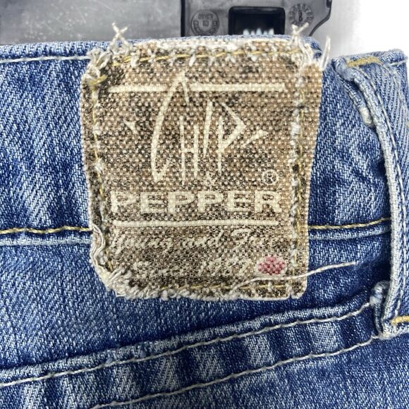 Vtg CHIP & PEPPER Y2K Jeans The 4 Creeping Low Rise Bootcut Women 26 Blue Cotton - Picture 11 of 12